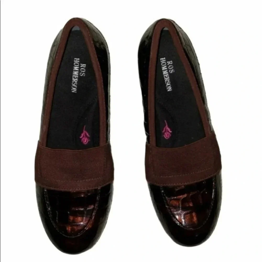 Ros Hommerson 4M‎ brown patent leather wedges
